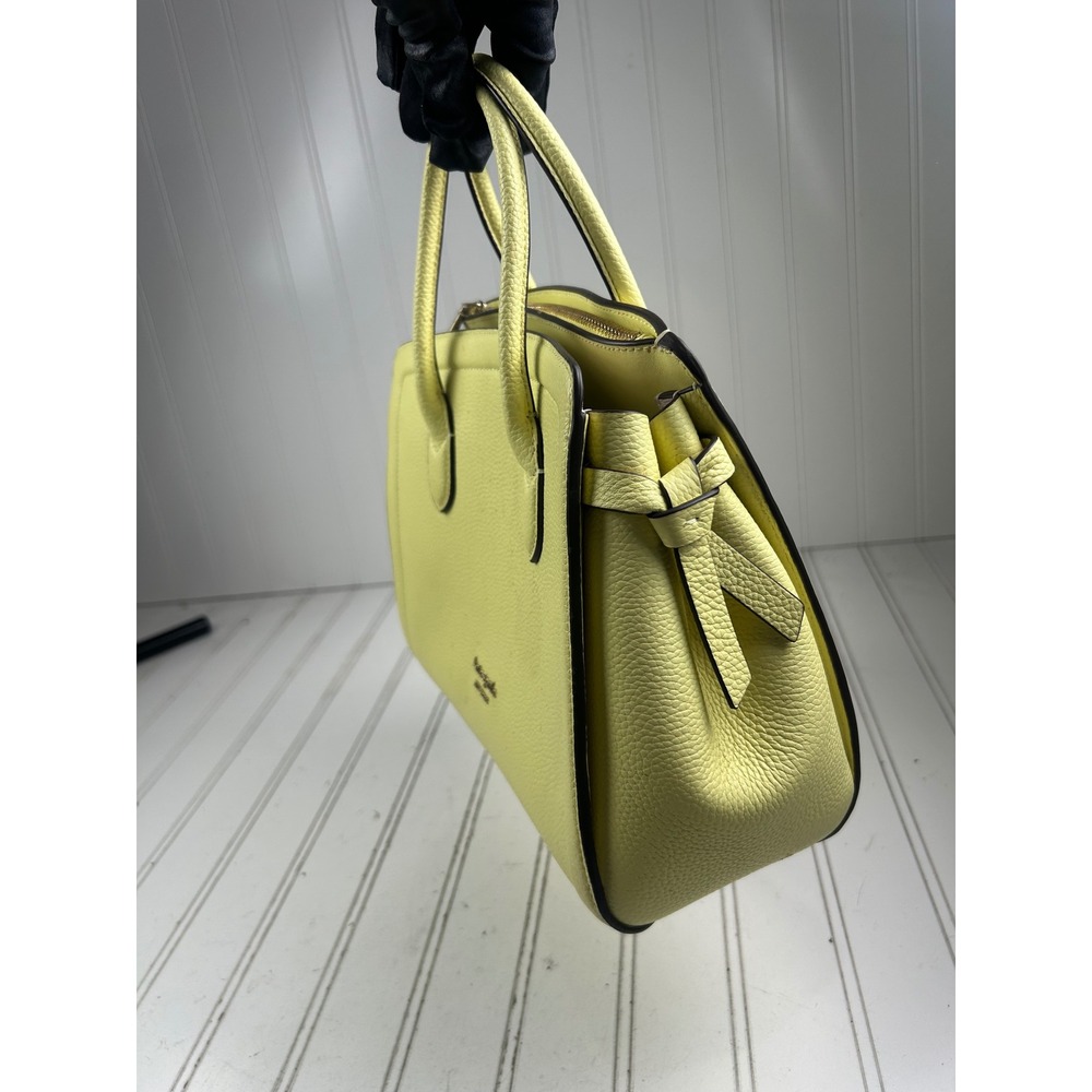 Kate Spade Knott Yellow Pebbled Leather Vintage Medium Shoulder Bag w Strap - Picture 3 of 13